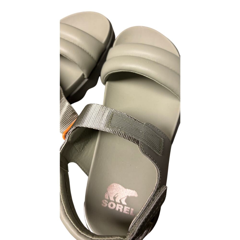 Sorel Kinetic Impact Sandals Women 8 Green Sport Platform Velcro Strap Comfort - Picture 8 of 9